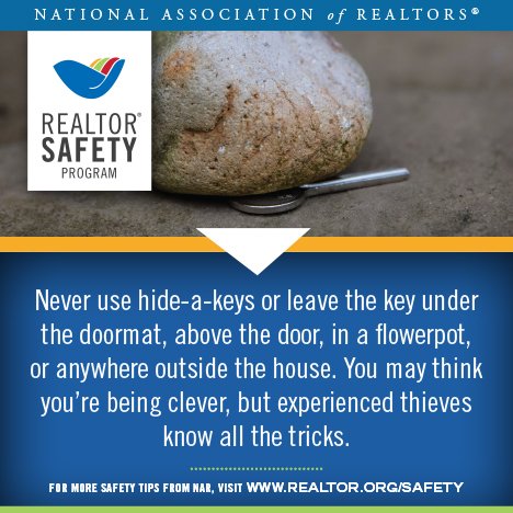 TitleSecurity's tweet photo. #RealtorSafety Tip of the Week:  #HideAKey https://t.co/r44GrEpPnw