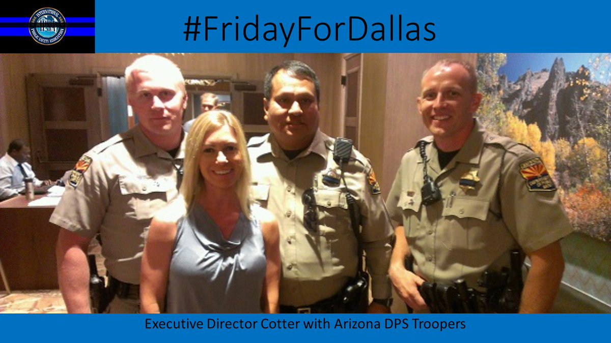 joinipsa's tweet photo. It's @ipsaheather in Blue with @Arizona_DPS Share pics in support of #FridayForDallas. https://t.co/CaMkK4S8dq https://t.co/jEMgEGNfPn