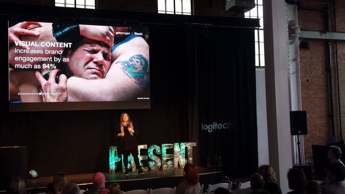 Now on stage: Jacqueline Bourke from <a href="/GettyImages/">Getty Images</a> talking about The Power of Visual Storytelling. #presentconf