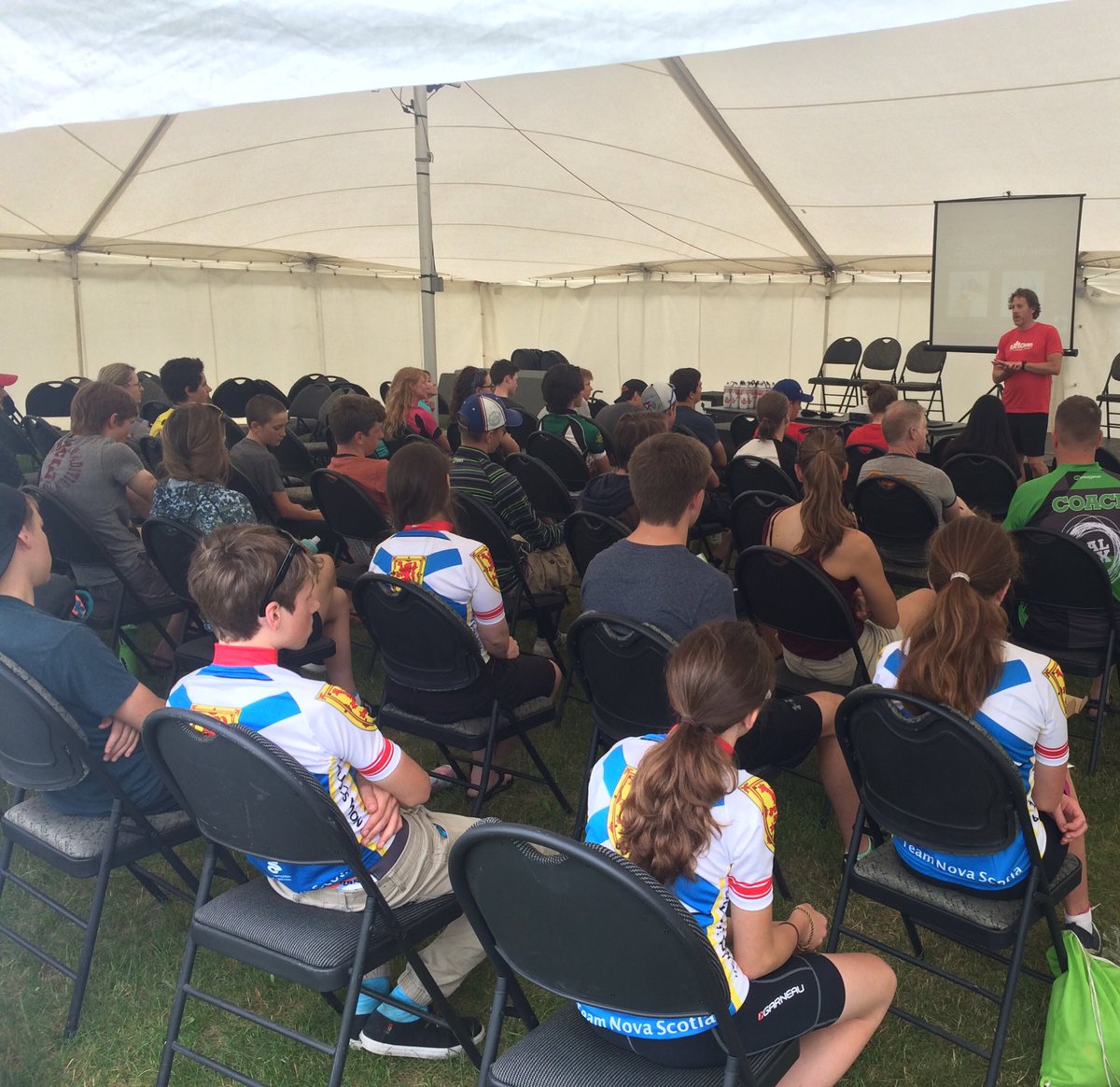 CyclingCanada's tweet photo. Full house in Baie-St-Paul as athletes learn the importance of Racing Clean at today's anti-doping seminar. https://t.co/sLQM1mZtSV