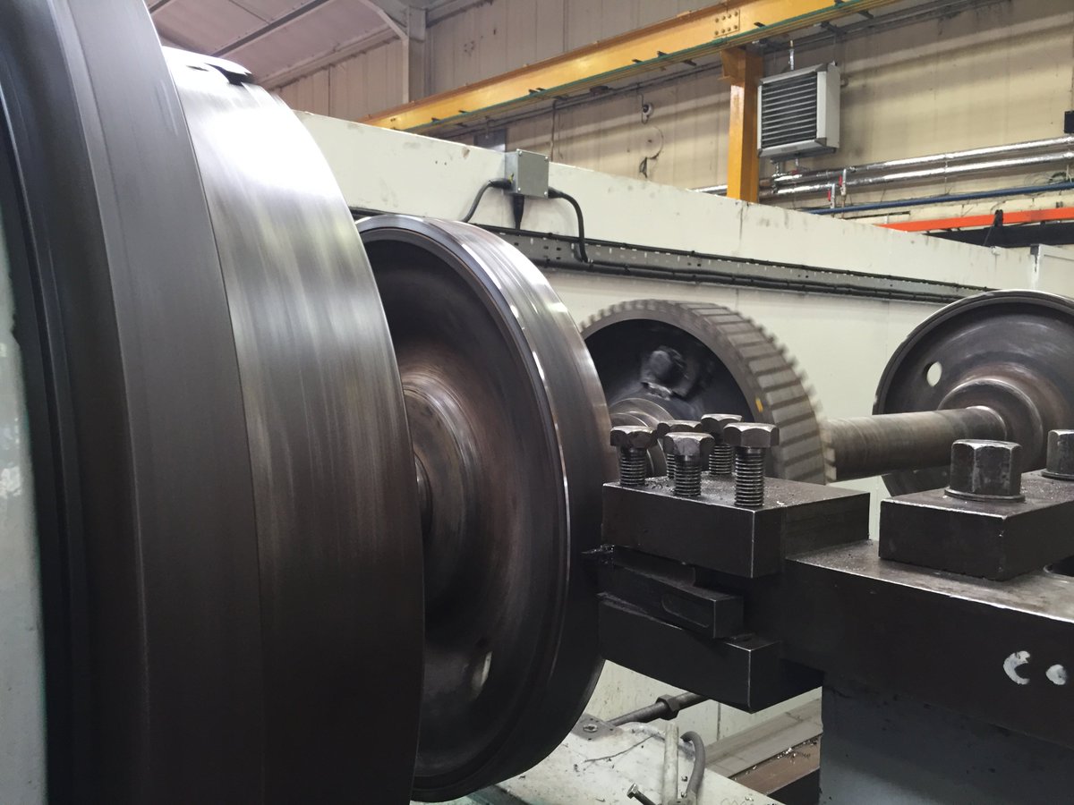 DorlecLimited's tweet photo. We now machine the wheels & tyres on #bluebird #LCC1 to the correct fit & back to back adjustment @CrichTramway https://t.co/eRBRcgoLcb