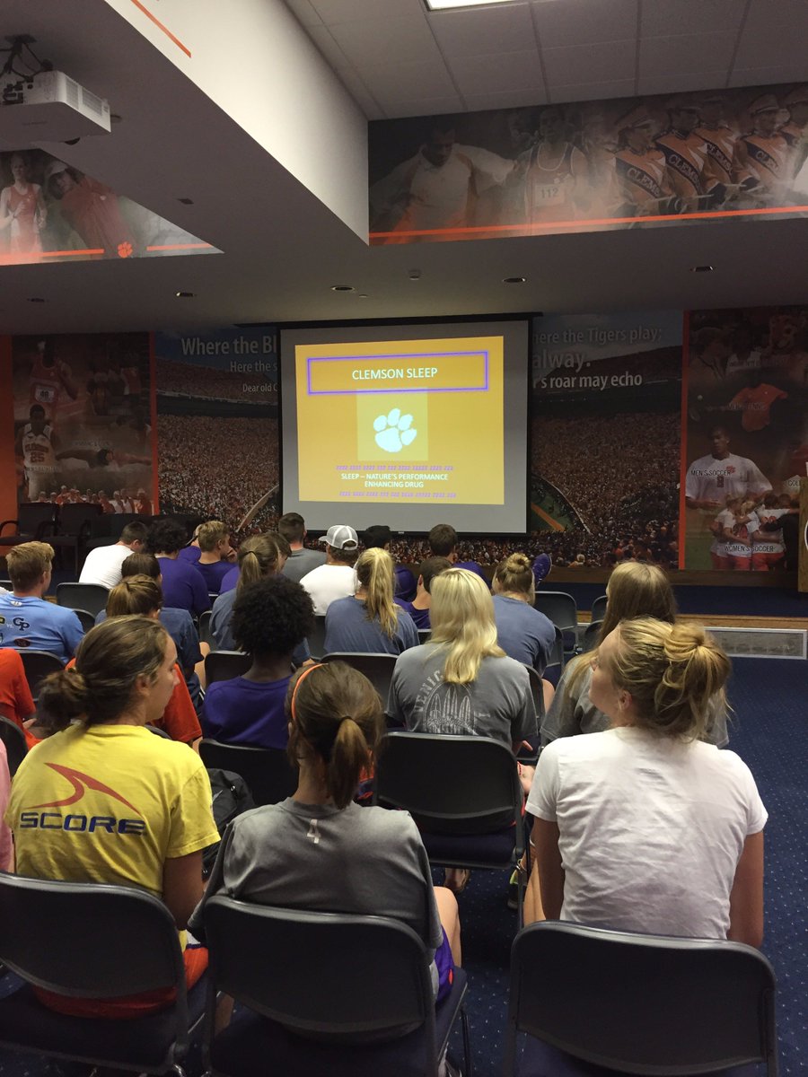 Tiger_Fuel's tweet photo. Our freshmen athletes learning about the importance of a good nights sleep! #sleeptorecover #catchsomezzzz https://t.co/9jn1rgoF6S