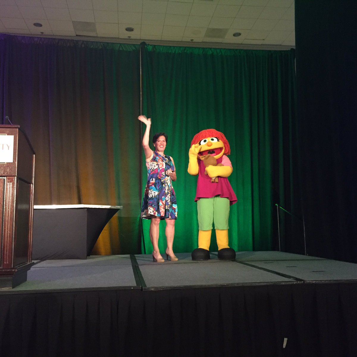 Julia walkaround debut @autism society. #seeamazing