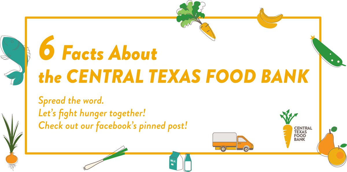 CTXFoodBank's tweet image. Do you know your #FoodBank? 6 Facts to Share - Spread the word and win a prize! facebook.com/CentralTexasFo…