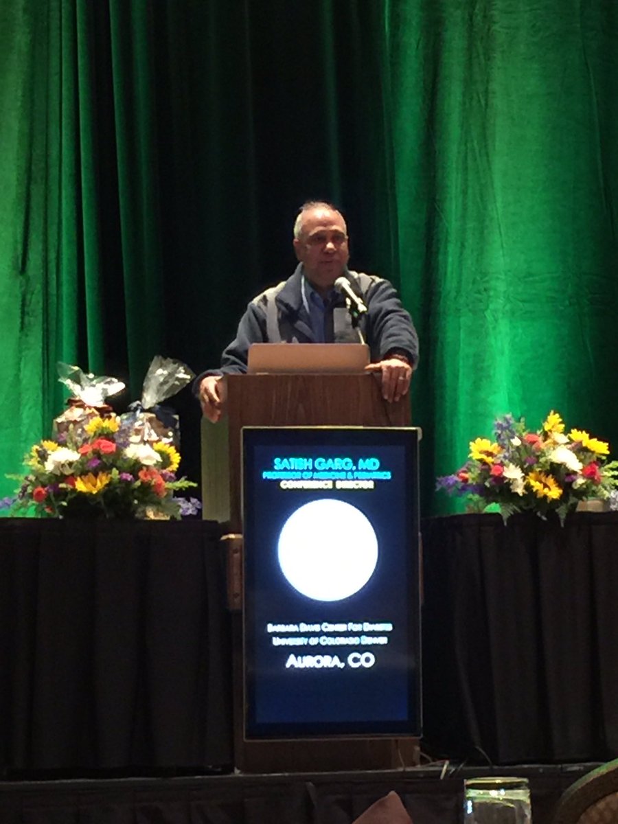 ATDCcon's tweet photo. Dr. Satish Garg of @BarbaraDavisCtr starts the day! Today, we're talking about macrovascular disease, hypos & more https://t.co/PpLKL1Ks0K