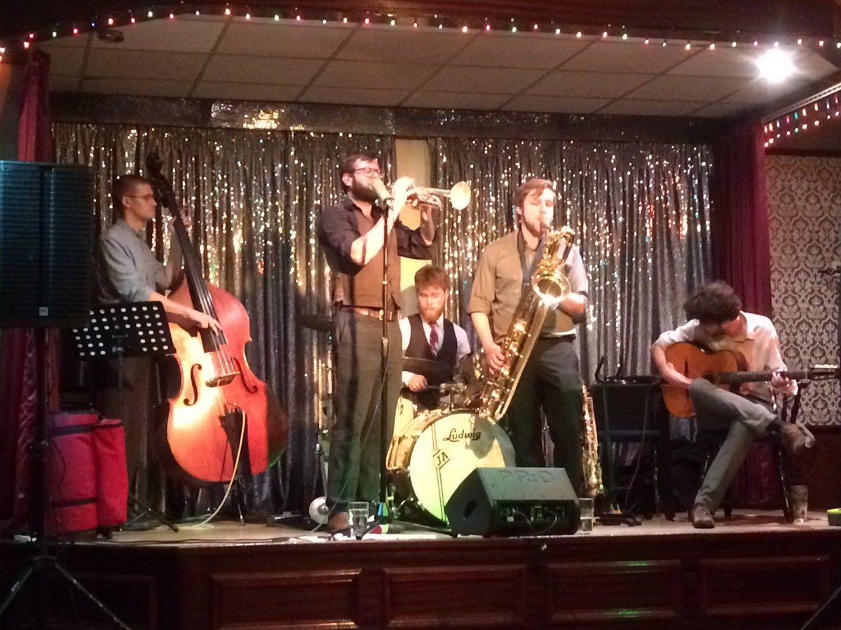 <a href="/BigEasyLeeds/">The Big Easy Band</a> <a href="/VisitDoncaster/">Visit Doncaster</a> fab Con Club Gig ace sax playing washboard maestro gypsy jazz guitar bass &amp; trumpet