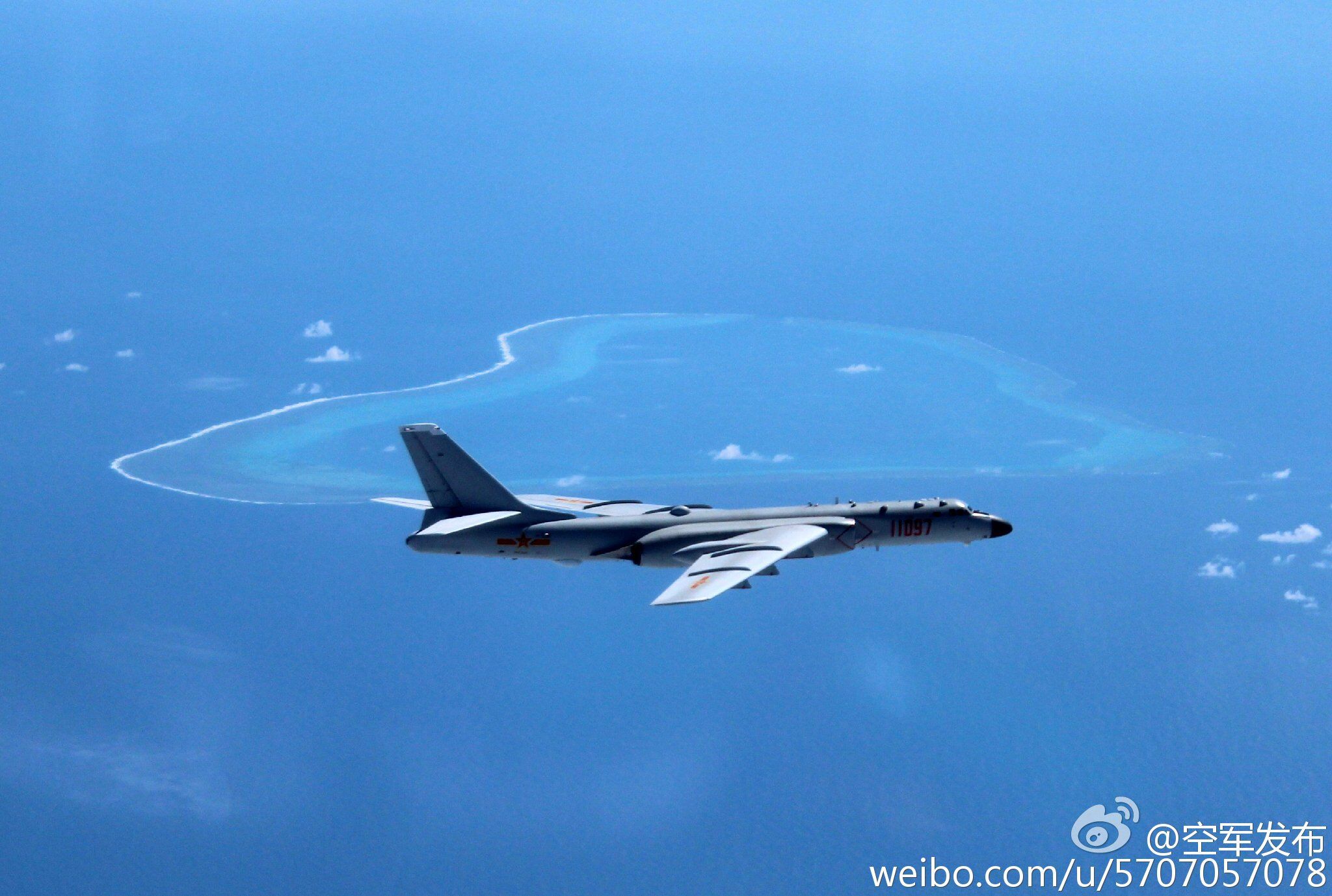 China SCIO on Twitter: "And some photos brought by PLA Air Force: bomber H- 6K fly over Huangyan Island https://t.co/S2pMMsemf0" / Twitter