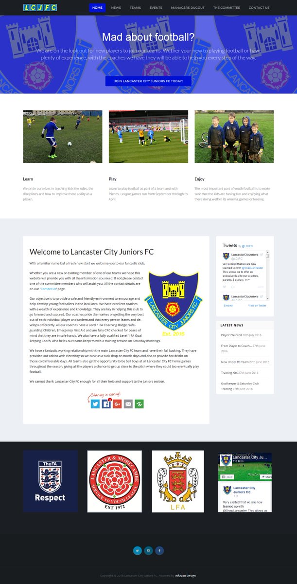 InfusionDesign1's tweet image. New website designed and hosted for @LCJFC #webdesign #WordPress
