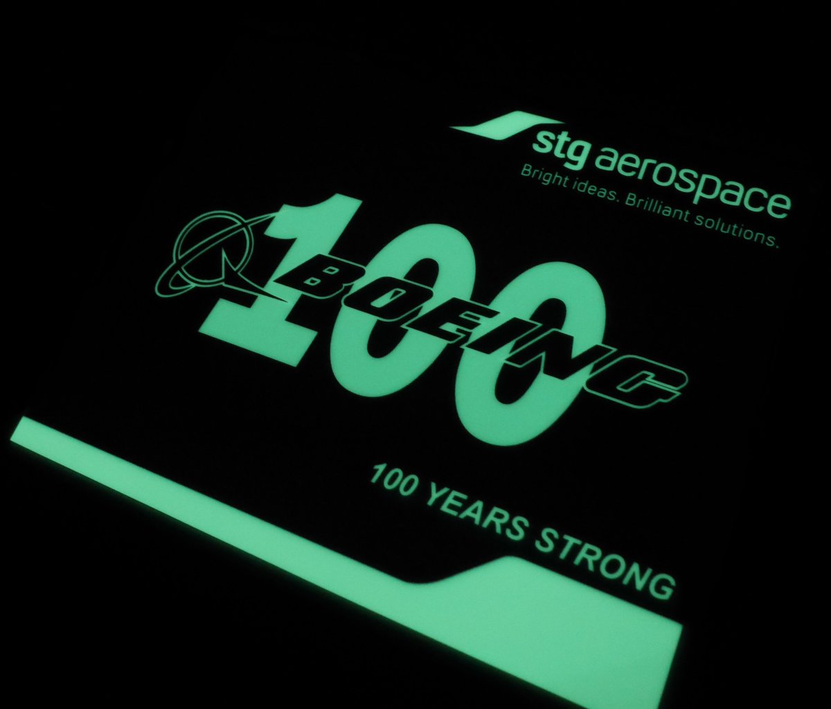 STGAerospace's tweet photo. Congratulations to The Boeing Company #Boeing100 @Boeing100 from the #STGAerospace team https://t.co/34C4TIhy5v