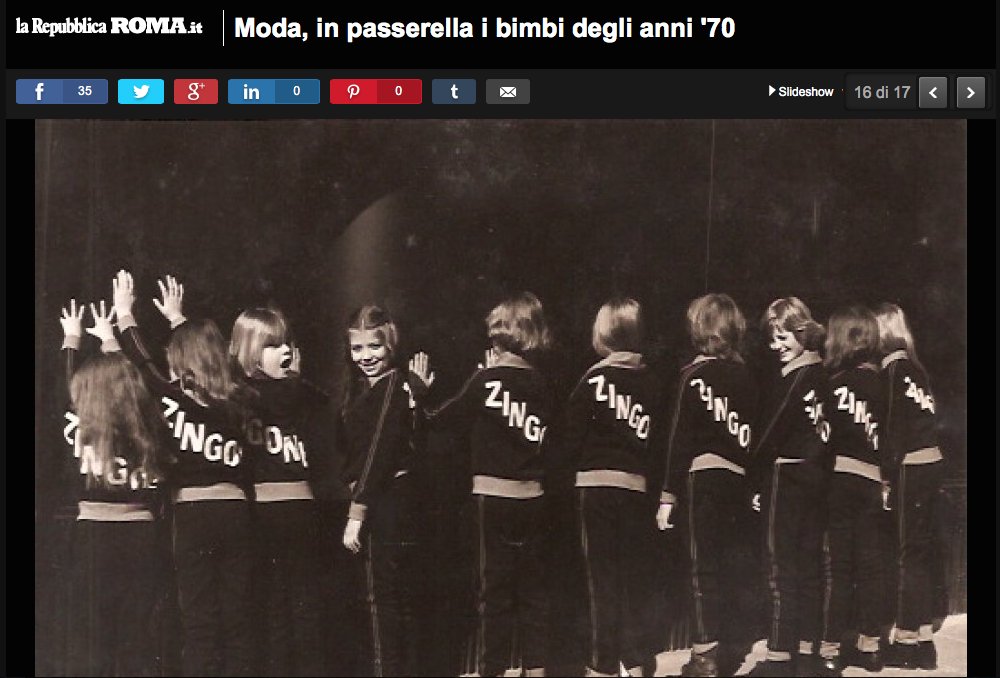 Zingone1896's tweet photo. We are on @LaRepubblica_it !!! Thank you @lmari82 #zingone #kidsfahion #madeinitaly https://t.co/1IuDwuXHDv