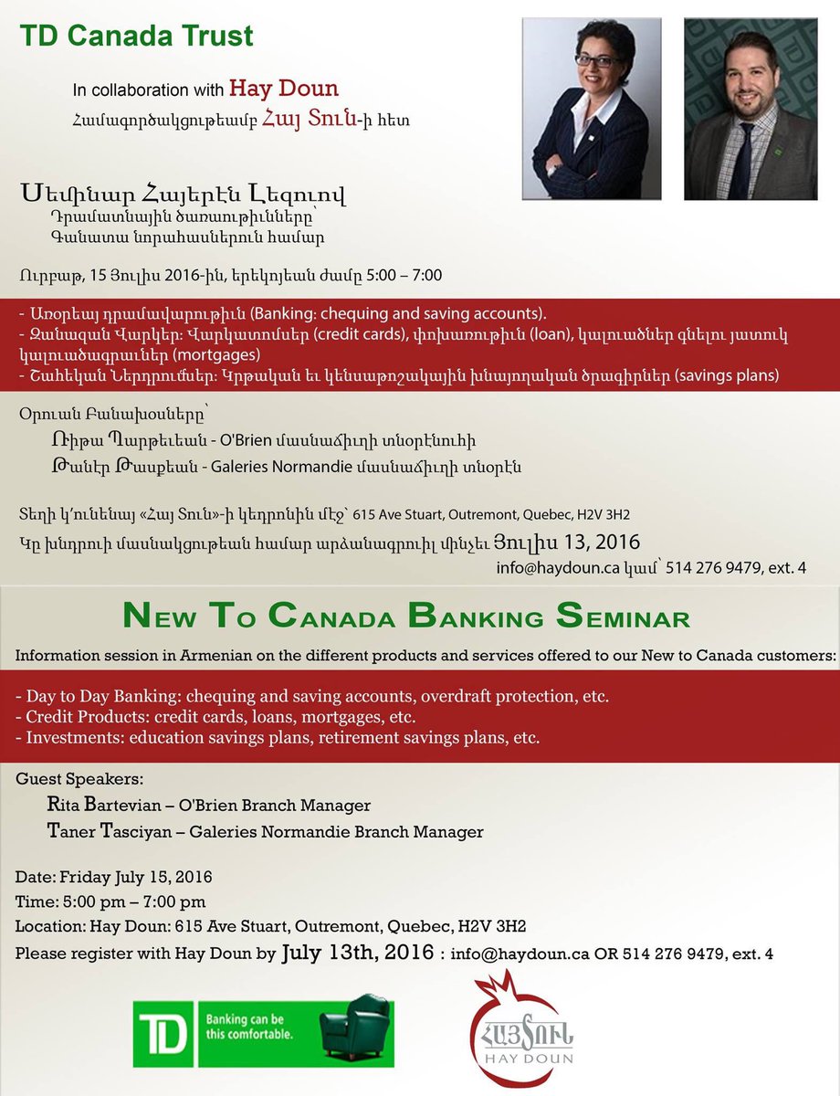 TD Banking in the language we understand <a href="/TanerT_TD/">Taner Tasciyan</a> <a href="/ritabartevian/">Rita Bartevian_TD</a> <a href="/VinceD_Td/">Vince Di Libero</a> <a href="/elenarizzuto_TD/">Elena Rizzuto_TD</a> @SylvieDemers_TD