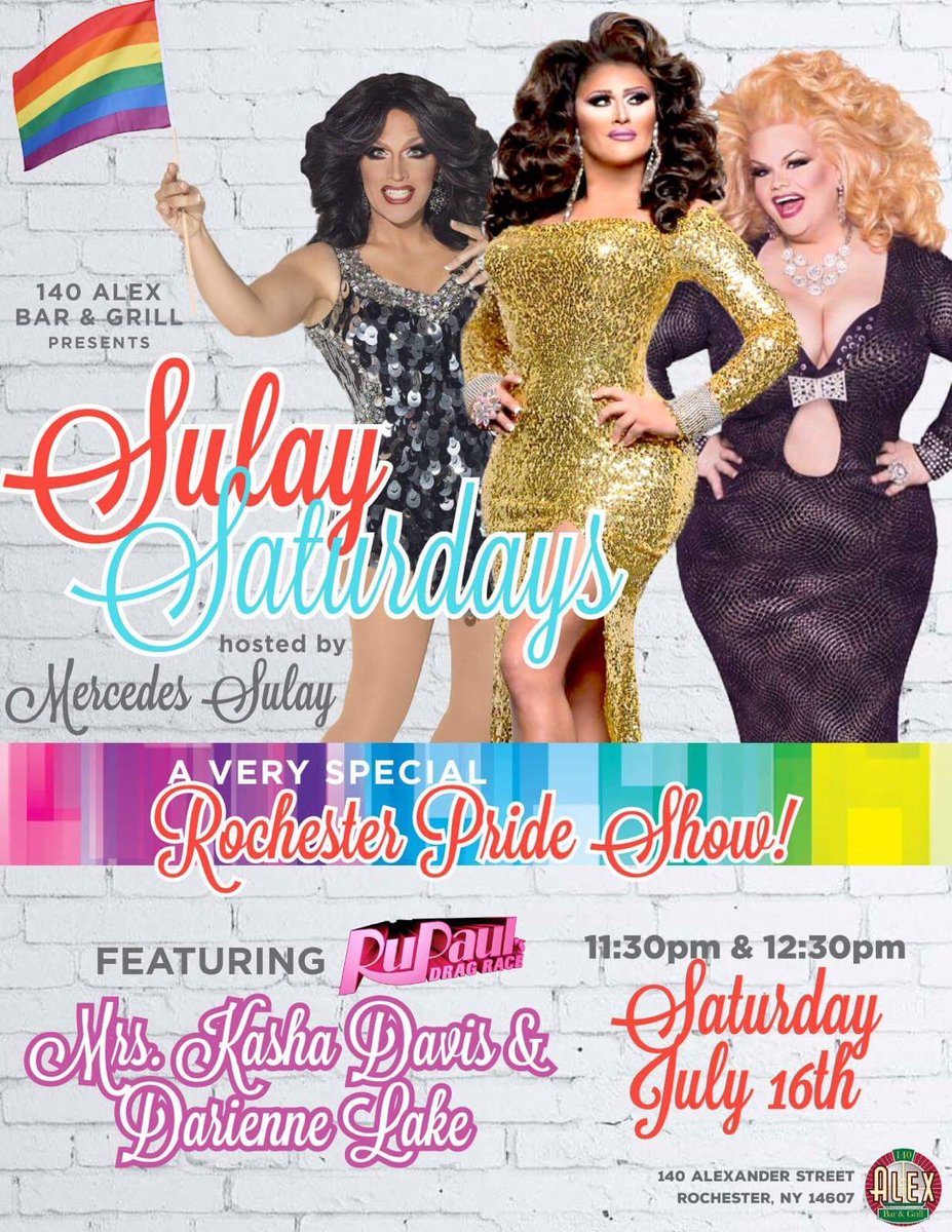 Darienne Lake (@dariennelake) on Twitter photo This weekend is #gaypride in #Rochester. I'll be at <a href="/140Alex/">Alex Bar & Grill</a> & #we3queens will be performing at the festival Sunday! This weekend is #gaypride in #Rochester. I'll be at <a href="/140Alex/">Alex Bar & Grill</a> & #we3queens will be performing at the festival Sunday!