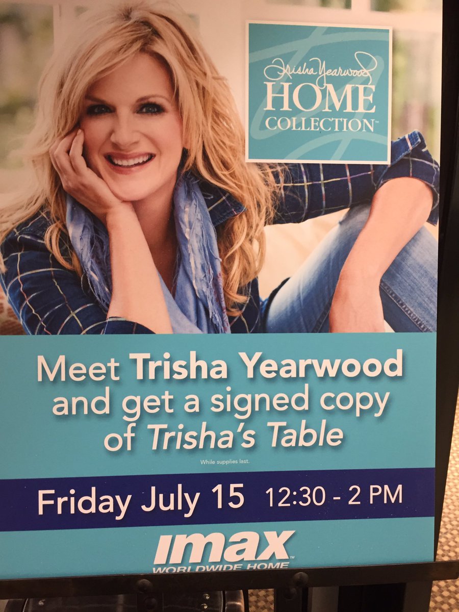 It's almost time--<a href="/trishayearwood/">Trisha Yearwood</a> appearance at 12:30 in <a href="/imaxcorp/">IMAX Worldwide Home</a> #AtlMkt showroom, Building 2 1100.