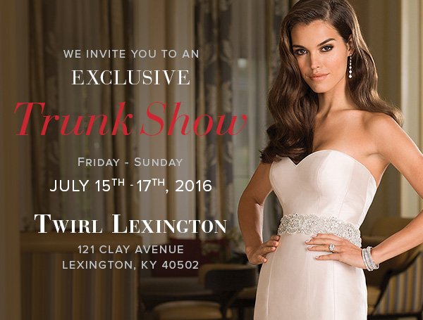 Join <a href="/TwirlLex/">Twirl Lexington</a> for an amazing #JustinAlexander #trunkshow event today through Sunday! #WeddingDress #Lexington