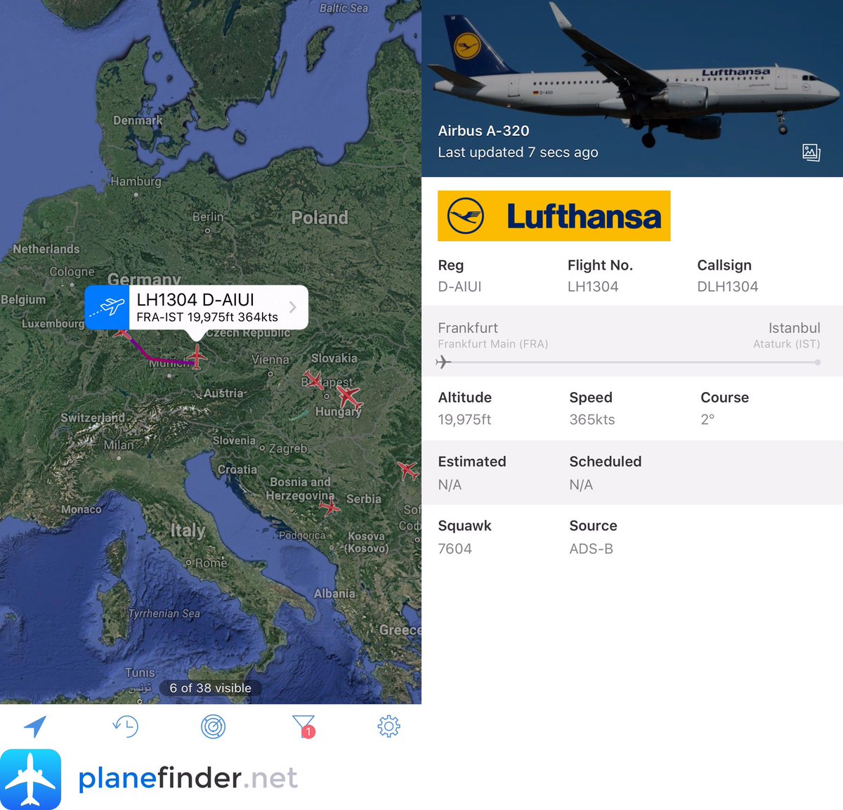 airlivenet's tweet photo. UPDATE: #LH1304 &amp; #BA680, inbound Istanbul, also now returning/diverting  https://t.co/VSZDIWd0cC - @NikPhillips666