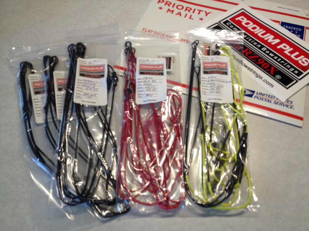 PodiumPlus_BS's tweet photo. WinRZ90X® Pro and PODIUM® string systems, packaged and shipped earlier this week. #PodiumPlusBowstrings #Archery https://t.co/qmIcHXhGIK