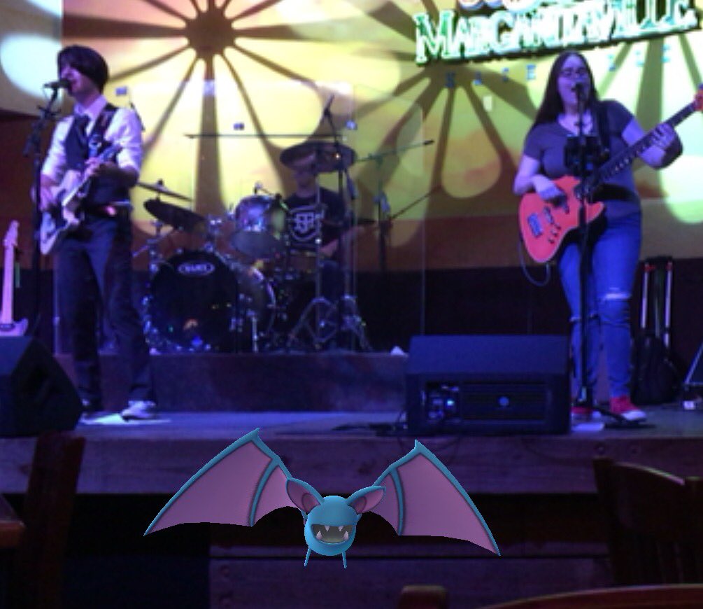 TristenSmith_'s tweet photo. #flashbackfriday To the time a wild Zubat appeared on stage with me @margaritaville. #pokemon #music #615 #nashville https://t.co/TBjZKMeo1V