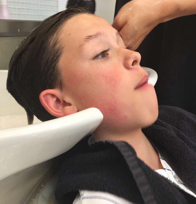 SartoriusIsKey's tweet photo. Babe Getting hair cut #jacobhair https://t.co/9ZrWahx9BW