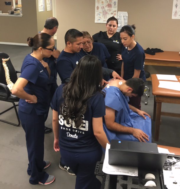 ValleyDNClinic's tweet photo. Our Workers' Comp. and Personal Injury Departments getting hands on training in Surface Electromyography (sEMG). https://t.co/9uHq5rxkMG