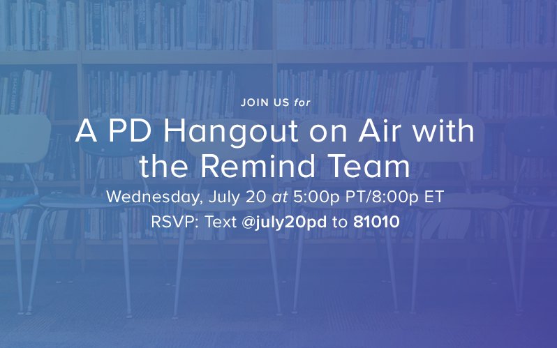 RemindHQ's tweet photo. Admins, we've got special schoolwide features that we can't wait to share. RSVP for a free PD session on Wednesday! https://t.co/YoCCJ5VtC3