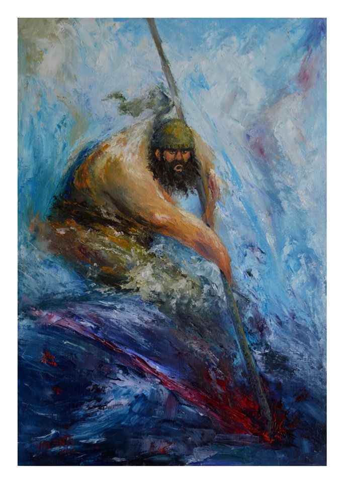 LuisValente's tweet photo. Now, a different type of work!
 "Whale Hunting"
 Oils on canvas https://t.co/asYN2OyHAX