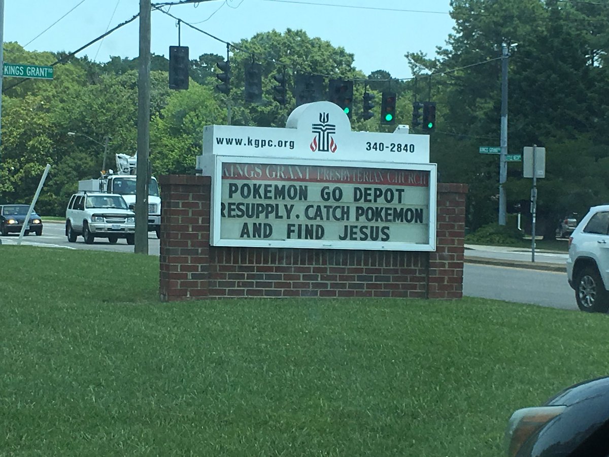 Shad0wManes's tweet image. Local church feeling the @Pokemon fever haha