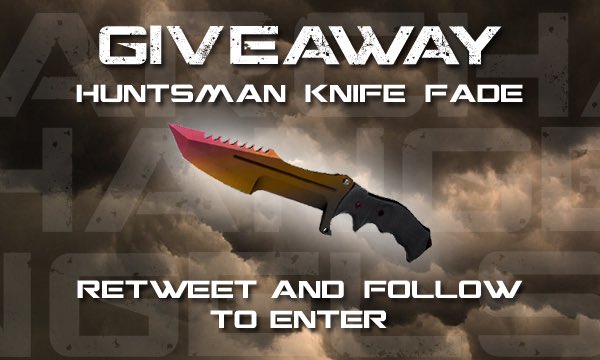 ArchAngelsCSGO's tweet photo. WIN a "Huntsman knife fade"! All you have to do is follow @ArchAngelsCSGO &amp; retweet! #giveawaycsgo #angelgiveaway https://t.co/dRVLGShK6J