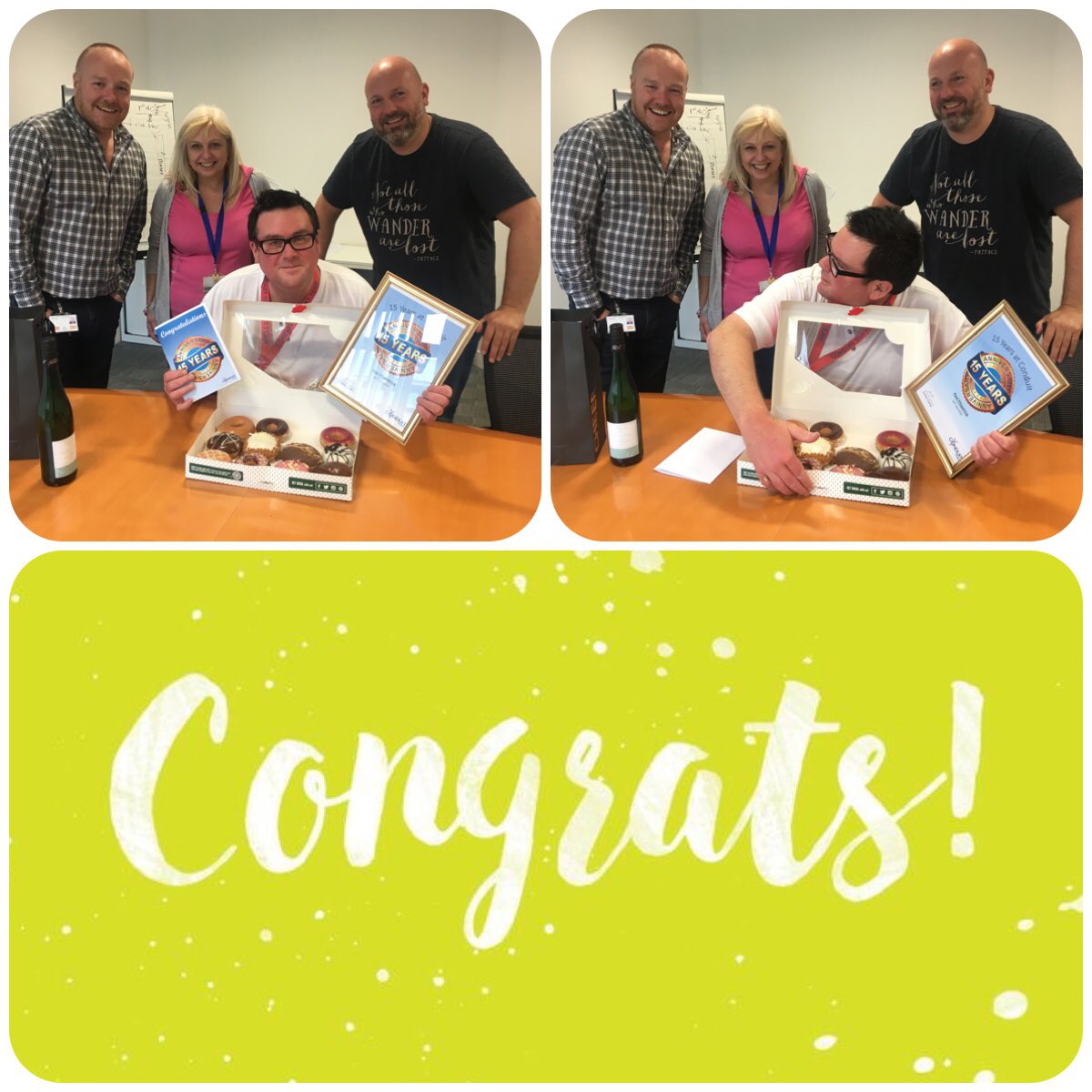 conduitcardiff's tweet photo. Happy 15 year work anniversary @pfitzpatrick72  🏆 thank you for all of your hard work over the years. https://t.co/yC6vdFMqPn