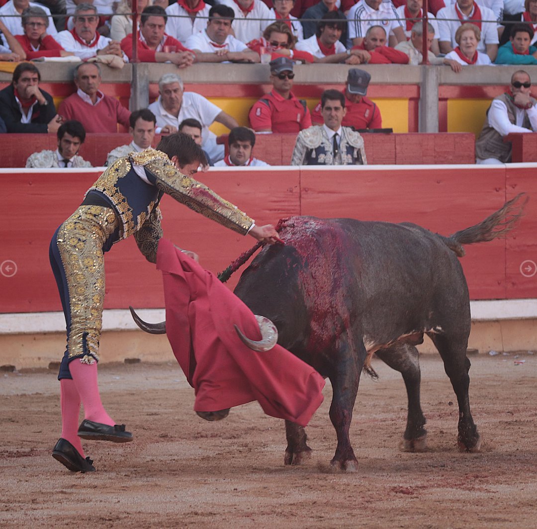 La estocada de la feria !!! @DavilaMiura #Pamplona #SanFermines2016 foto de Mauricio Berho