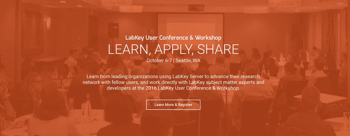 LabKey's tweet photo. Register now to receive early-bird pricing for the #LabKey User Conference! https://t.co/UzX4kMuqe3 #labkeyserver https://t.co/MQC7vjG1cC