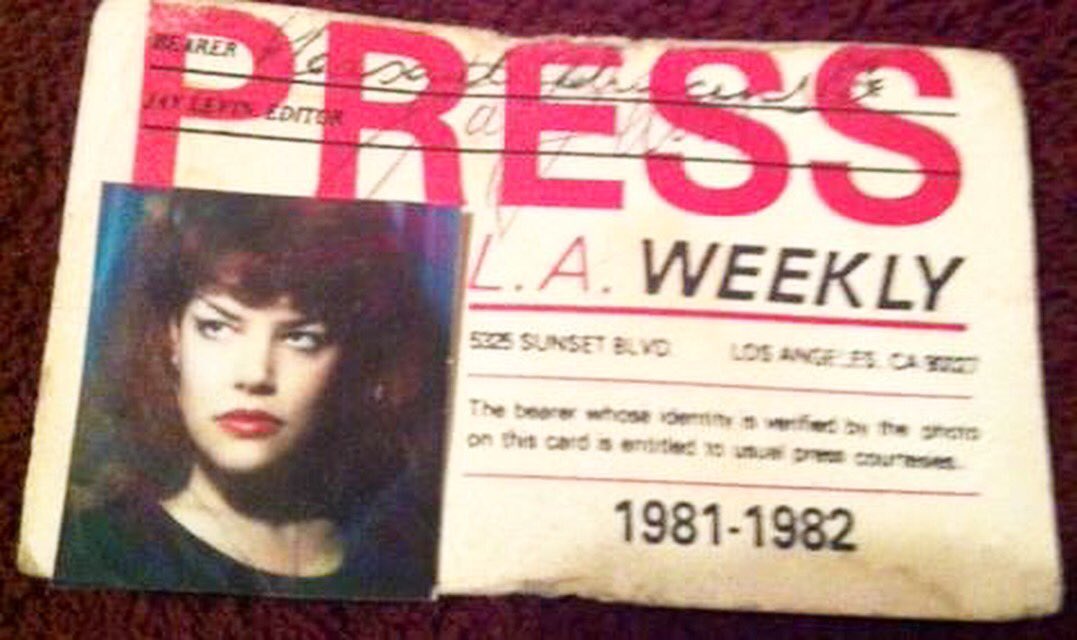 PleasantGehman1's tweet photo. #flashbackfriday #1981: My #laweekly press pass #girlreporter https://t.co/LCvv4gf46a