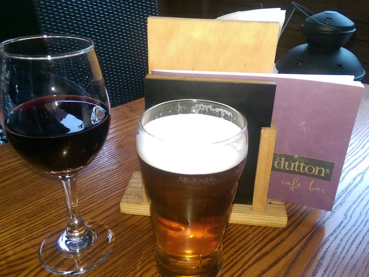 mikewild6377's tweet photo. #Cyclhops in @duttonsMCR ? Okay then :) oh and red wine for my beloved! #dejavu https://t.co/N9dZdNphAL