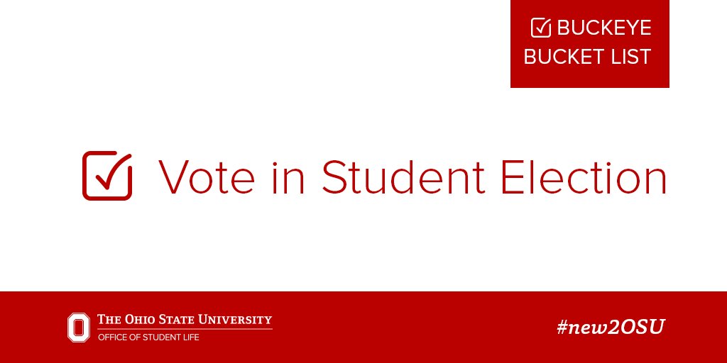 StudentLifeOSU's tweet photo. #OSUBucketList: every student’s opinion counts! Plan to vote in the spring @usgosu election #new2OSU https://t.co/XusgUMGmUr