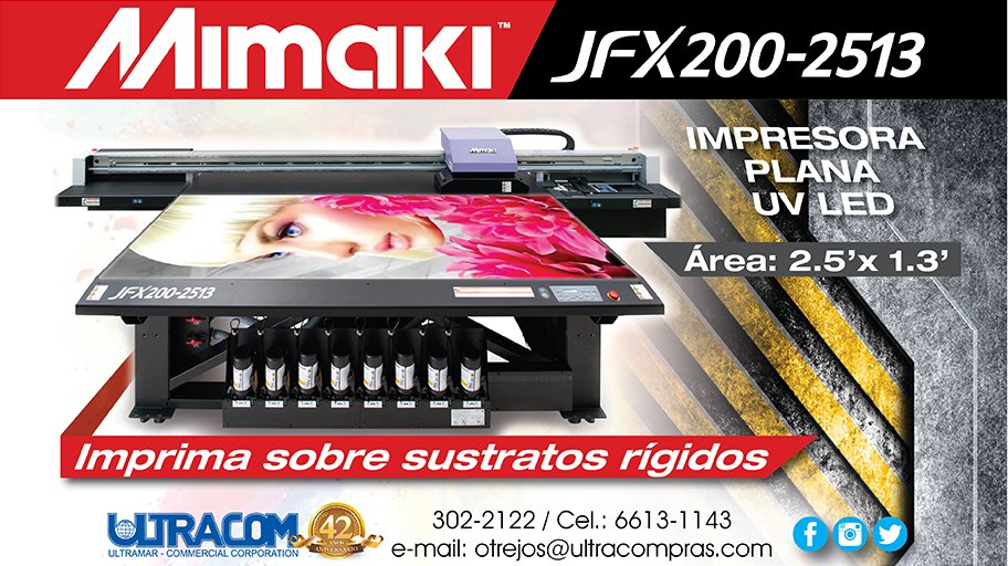 ultracompanama's tweet photo. MIMAKI JFX200-2513:  imprime sustratos rígidos, @ultracompanama 302-2122, Cell: 6613-1143, otrejos@ultracompras.com https://t.co/HSlI6MTrsL