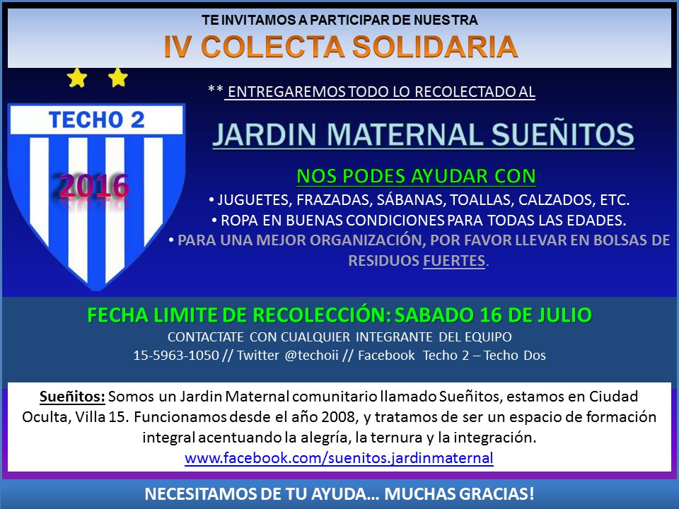 No te olvides mañana!!! Sabado 16 de Julio, TODO SUMA!!!! IV Colecta Solidaria!!