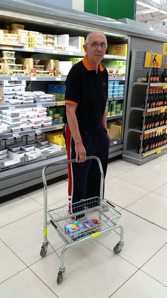 sparkyspencer74's tweet photo. No baskets at Hadleigh Morrisons. Only trolley baskets. My poor father Cyril Mowles. #nobaskets @Morrisons https://t.co/UlTSEWJqUn
