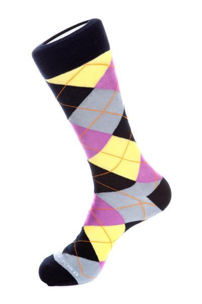 Mens Argyle Socks: Yellow Purple Black buff.ly/29J0v0r #mens #fashion
