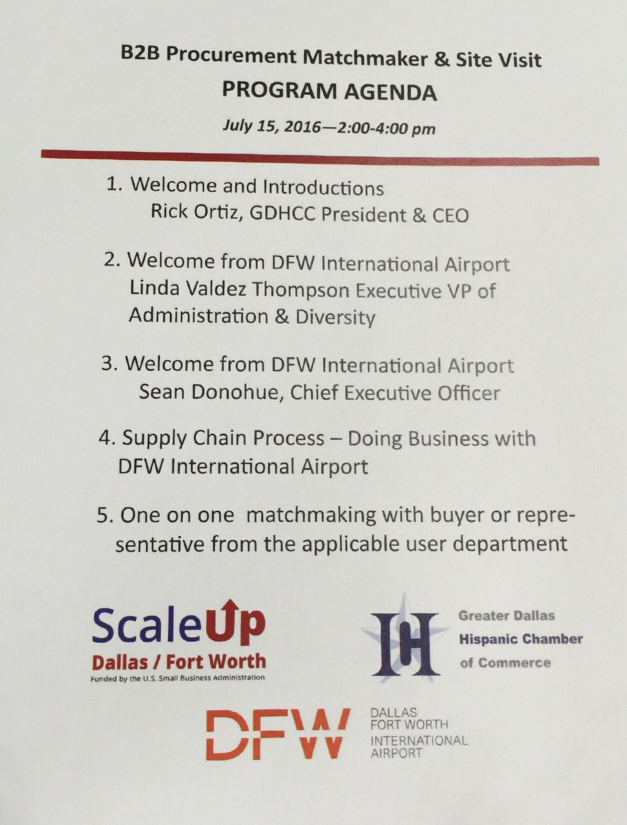 GDHCC's tweet photo. Thank you @DFWAirport for hosting today’s #ScaleUpDFW #B2BProcurement session! https://t.co/owrN6iHr6R
