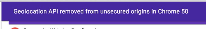 Putting this up here for those wondering why Chrome is denying some sites geo permissions (for no apparent