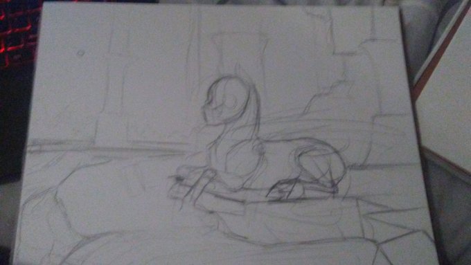 The WIP of a print I didn't quite get to finish for Bronycon. I'll be workin' on it to get it done soonish! :3 