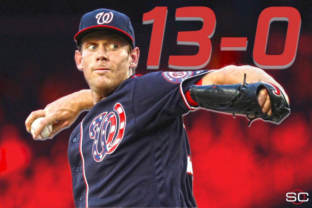 SportsCenter's tweet photo. Stephen Strasburg (8 IP, 1 ER, 3 H, 6 K) earns his 13th win of the season in Nationals' 5-1 victory over Pirates. https://t.co/3yLzRTga8Z