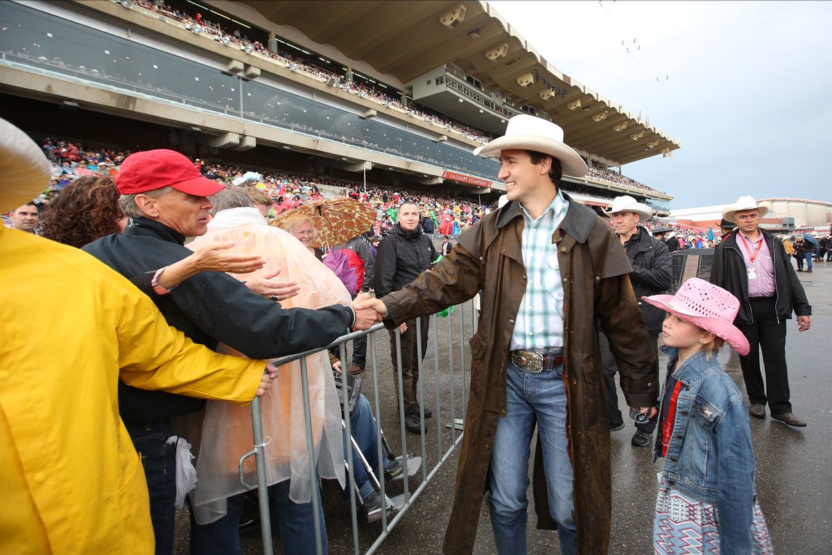 CanadianPM's tweet photo. Prime Minister Justin Trudeau attends the @calgarystampede. https://t.co/L0A2ZyqrL2