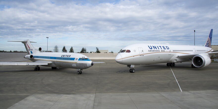 Past meets present. Happy 100th Birthday 🎂, <a href="/Boeing/">The Boeing Company</a>! #Boeing100
