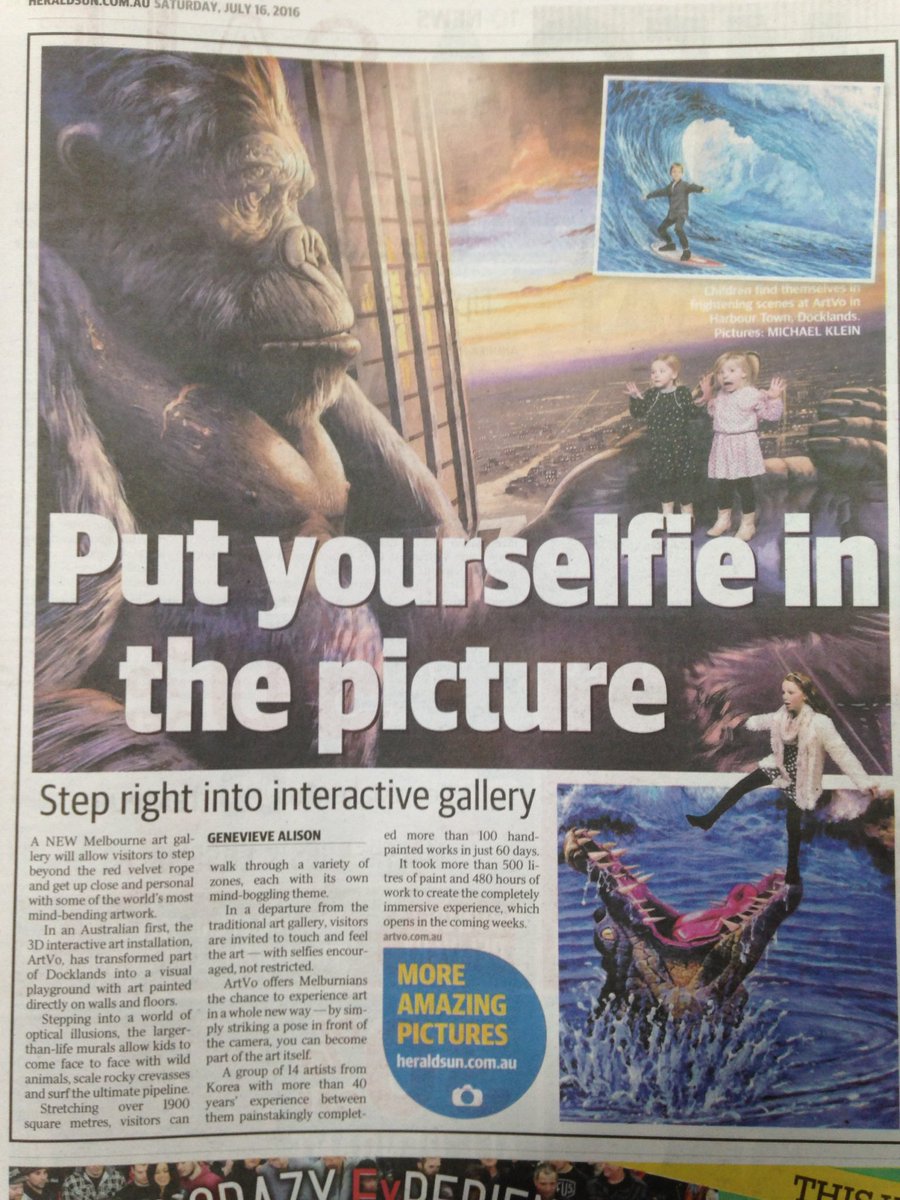slade_media's tweet photo. Nice story &amp; pics in the Herald Sun today! You've got to check out ArtVo in Harbour Town. Opening soon! Stay tuned.. https://t.co/XqKObbuCc2