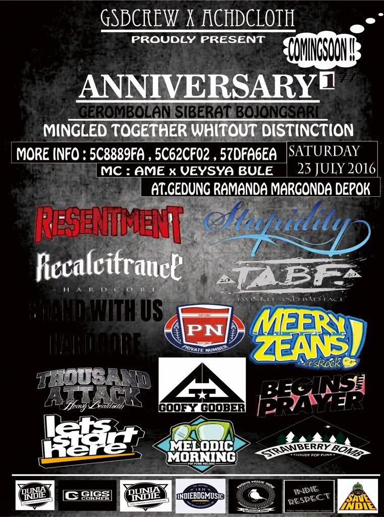 tabfpoppunk's tweet photo. #salamalunanpunkmerdu friends #tabfshow 23 Juli ini diGedung @ramandamusic Margonda Depok, sampai berjumpa! Let's GO https://t.co/9qIoEU7ehM