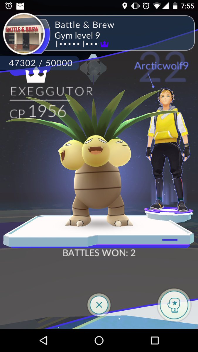BattleandBrew's tweet photo. Team mystic is currently in charge of our gym! #PokemonGO https://t.co/gjveOyLozH