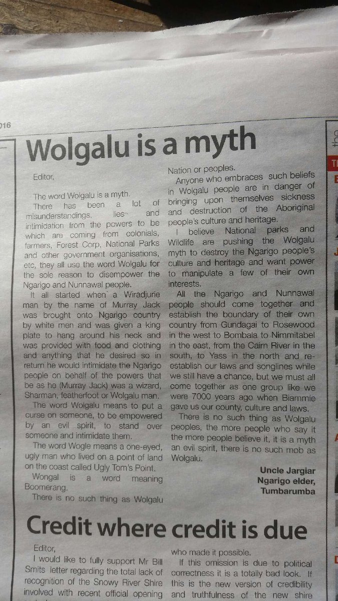 Wolgalu is a myth. Here comes the Ngarigo people.!! #Wolgaluisamyth