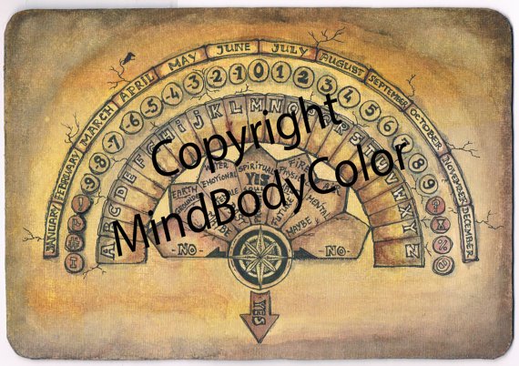 ColorAnyTime's tweet image. Printable Dowsing Board (Pendulum Board, Ouija) Hand drawn Digital #tarot #pendulum - etsy.me/29Lhlcb