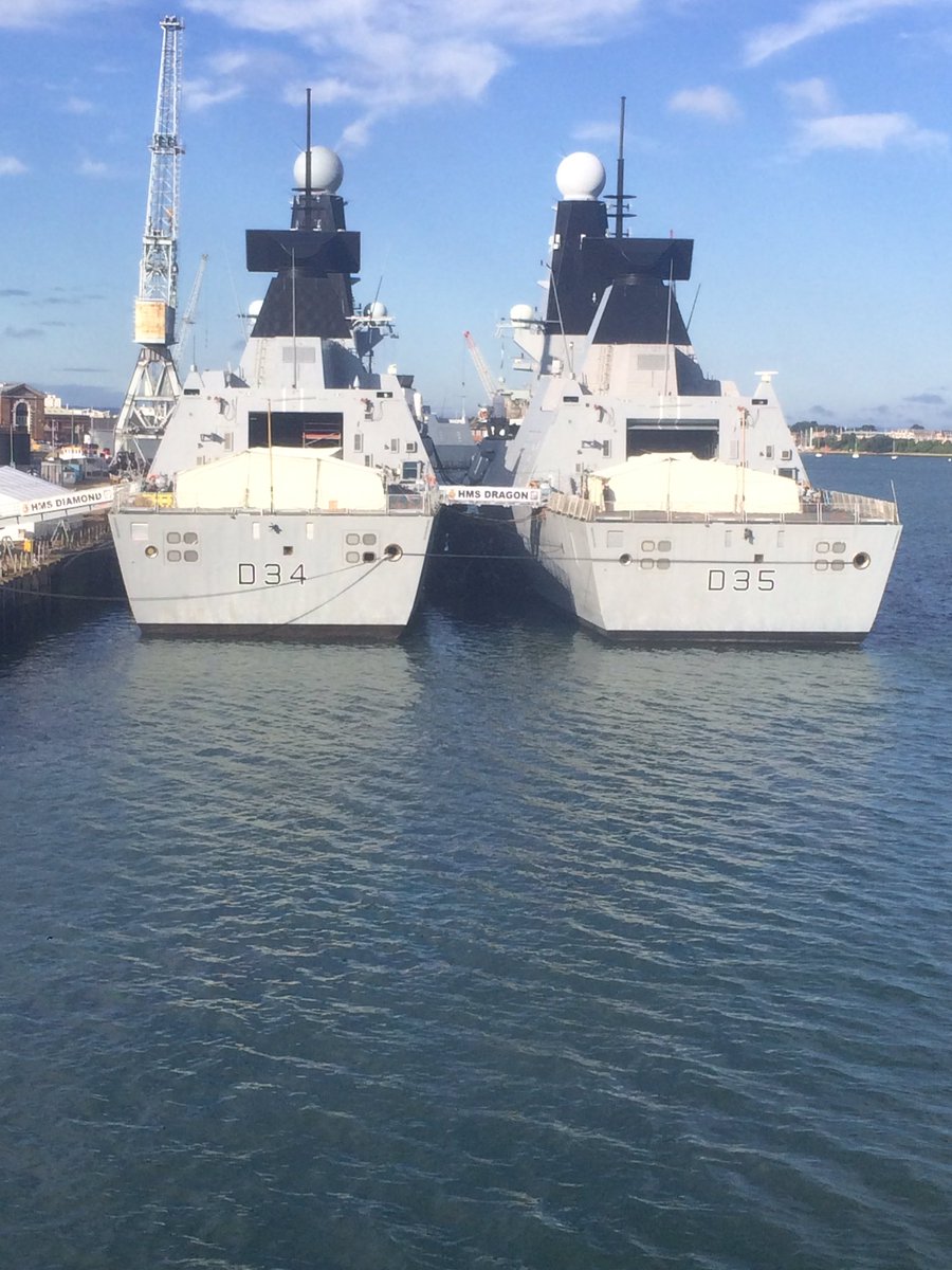 Even the fleet at Portsmouth look threatening when getting fixed #hms #navalfleet #leaving