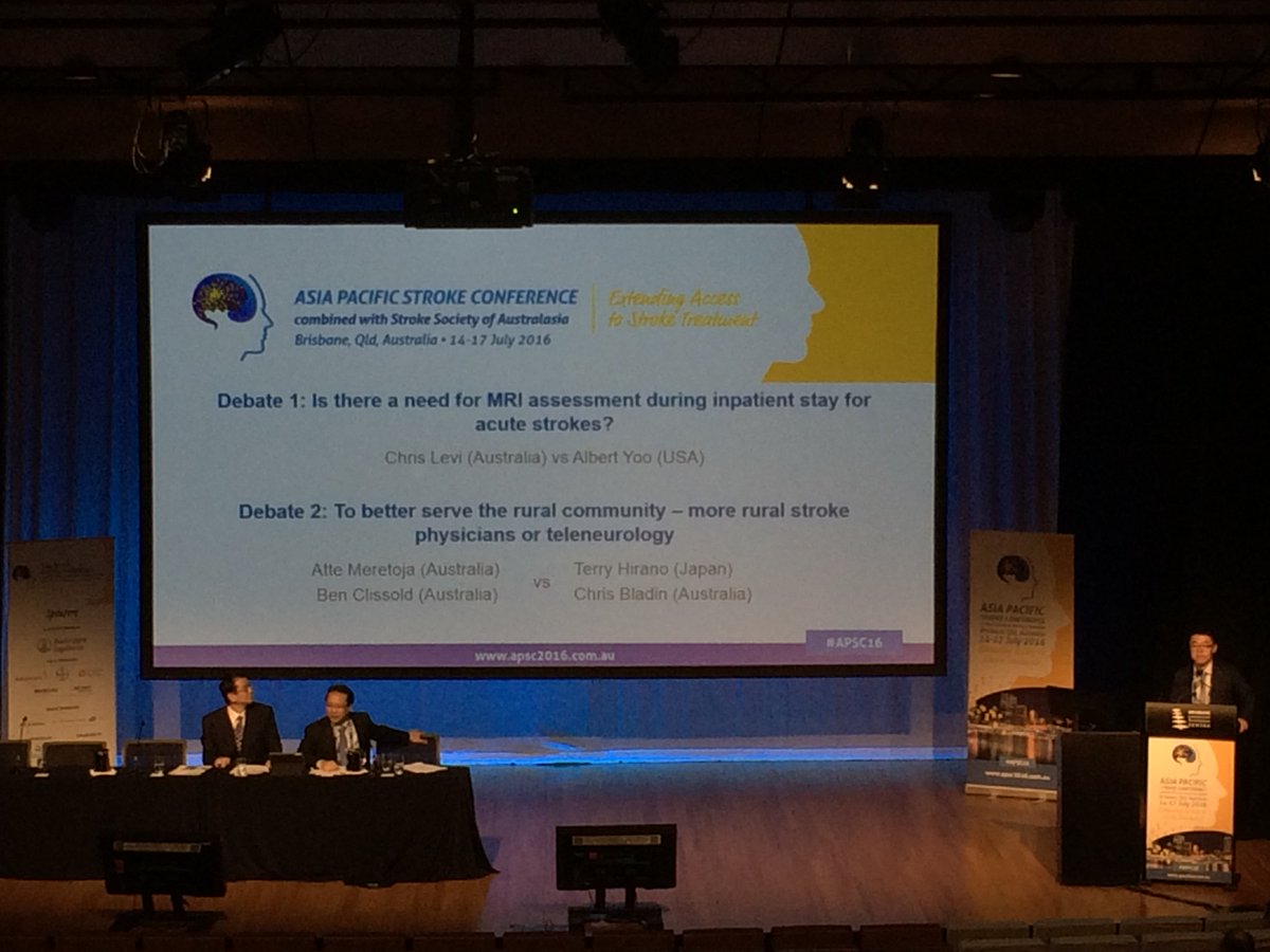 APSO (@asiapacstroke) on Twitter photo Debate1: <a href="/christo_levi/">Christopher Levi</a> / A. Yoo
Debate2: <a href="/meretoja/">Atte Meretoja</a> & Ben Clissold / Terry Hirano & Chris Bladin <a href="/VSTprogram/">Stroke Telemedicine Service</a>
#APSC16 Debate1: <a href="/christo_levi/">Christopher Levi</a> / A. Yoo
Debate2: <a href="/meretoja/">Atte Meretoja</a> & Ben Clissold / Terry Hirano & Chris Bladin <a href="/VSTprogram/">Stroke Telemedicine Service</a>
#APSC16